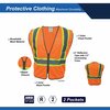 Ge Orange Safety Vest W/Contrast TRIMS - 2 POCKETS  M GV078OM